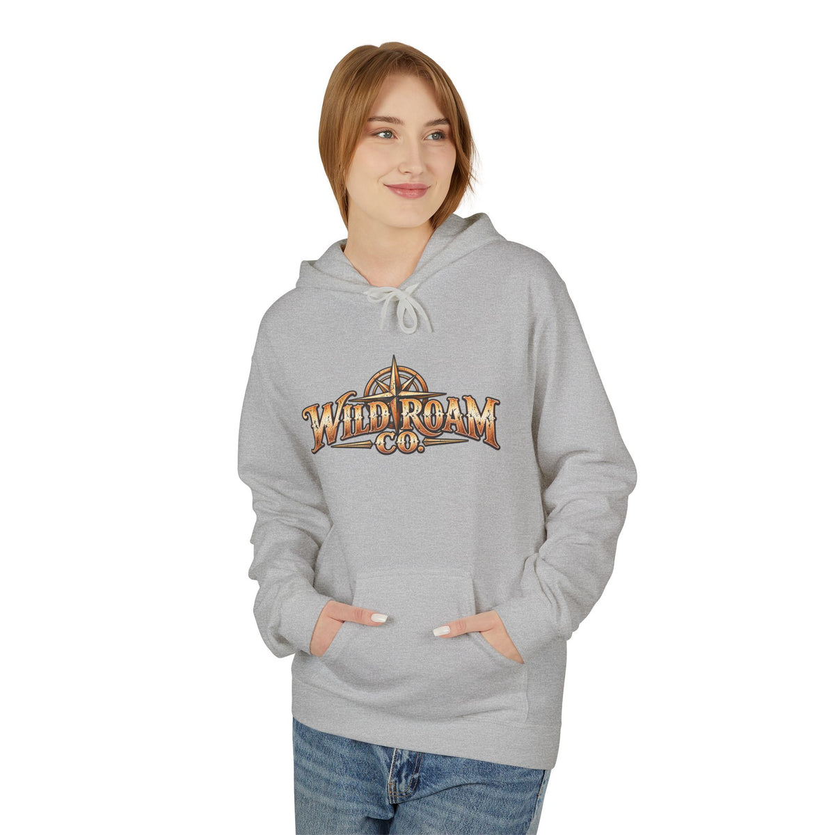 Wild Roam Co. Hoodie — Vintage Outdoor Compass Sunset Pullover