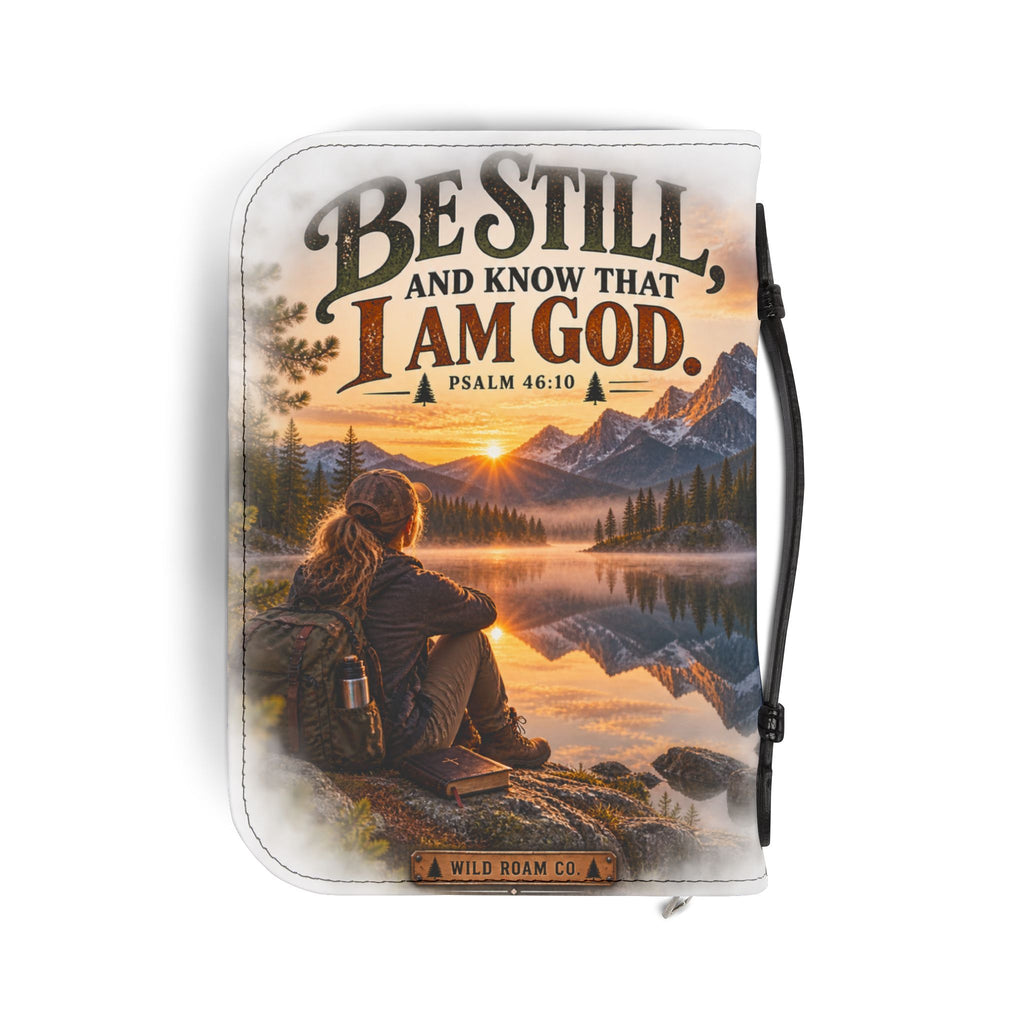 Women's Bible Cover — "Be Still and Know That I Am God" Psalm 46:10 Scenic Faith Cover