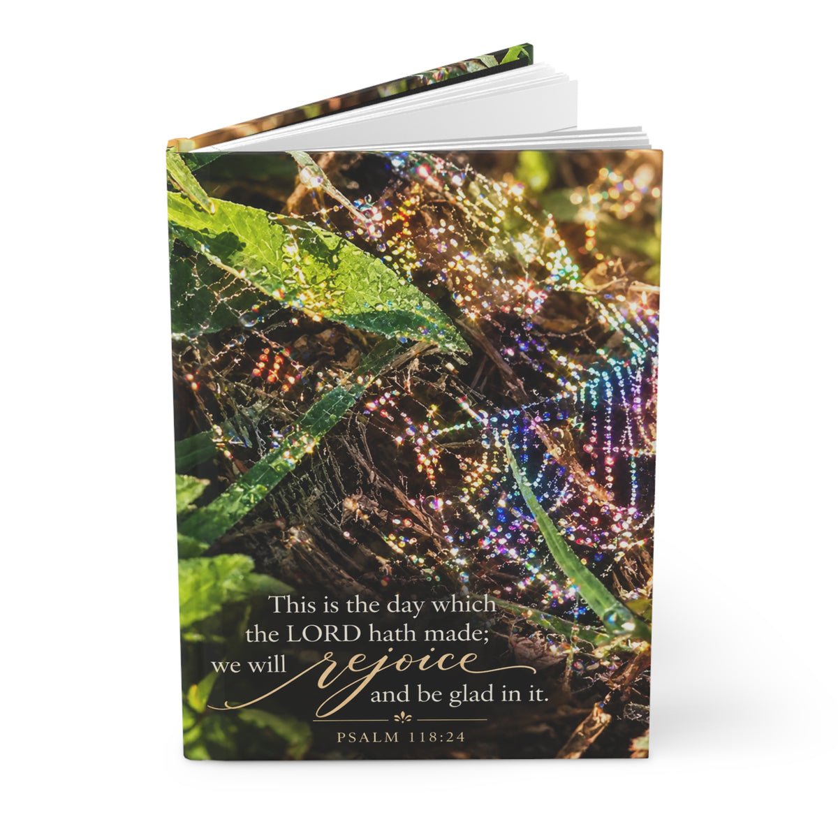 Hardcover Journal — Psalm 118:24 'Rejoice' Inspirational Christian Notebook