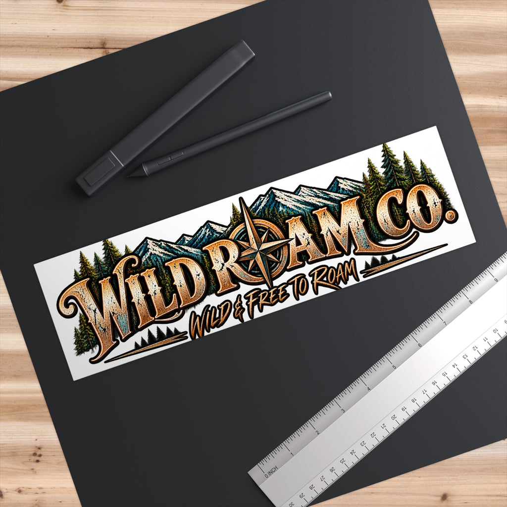 Wild & Free To Roam Bumper Sticker — Retro Adventure Van Decal