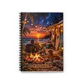 Beach Campfire Spiral Notebook — Sunset Surf & Starlit Vibes