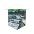River Stepping Stones Pennant — Nature Wall Banner for Home, Cabin & Outdoor Lovers