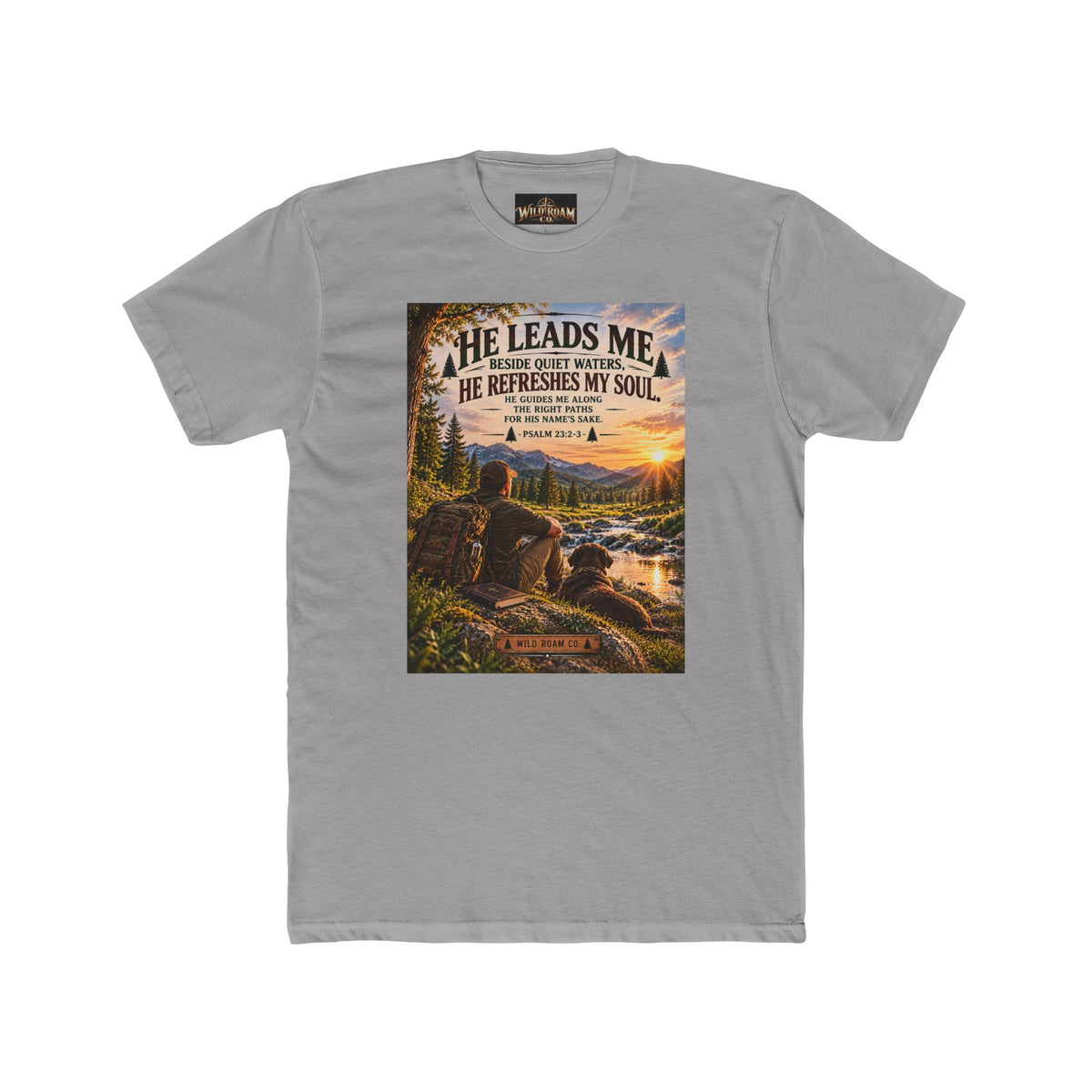 Men's Christian Nature T-Shirt-He Leads Me