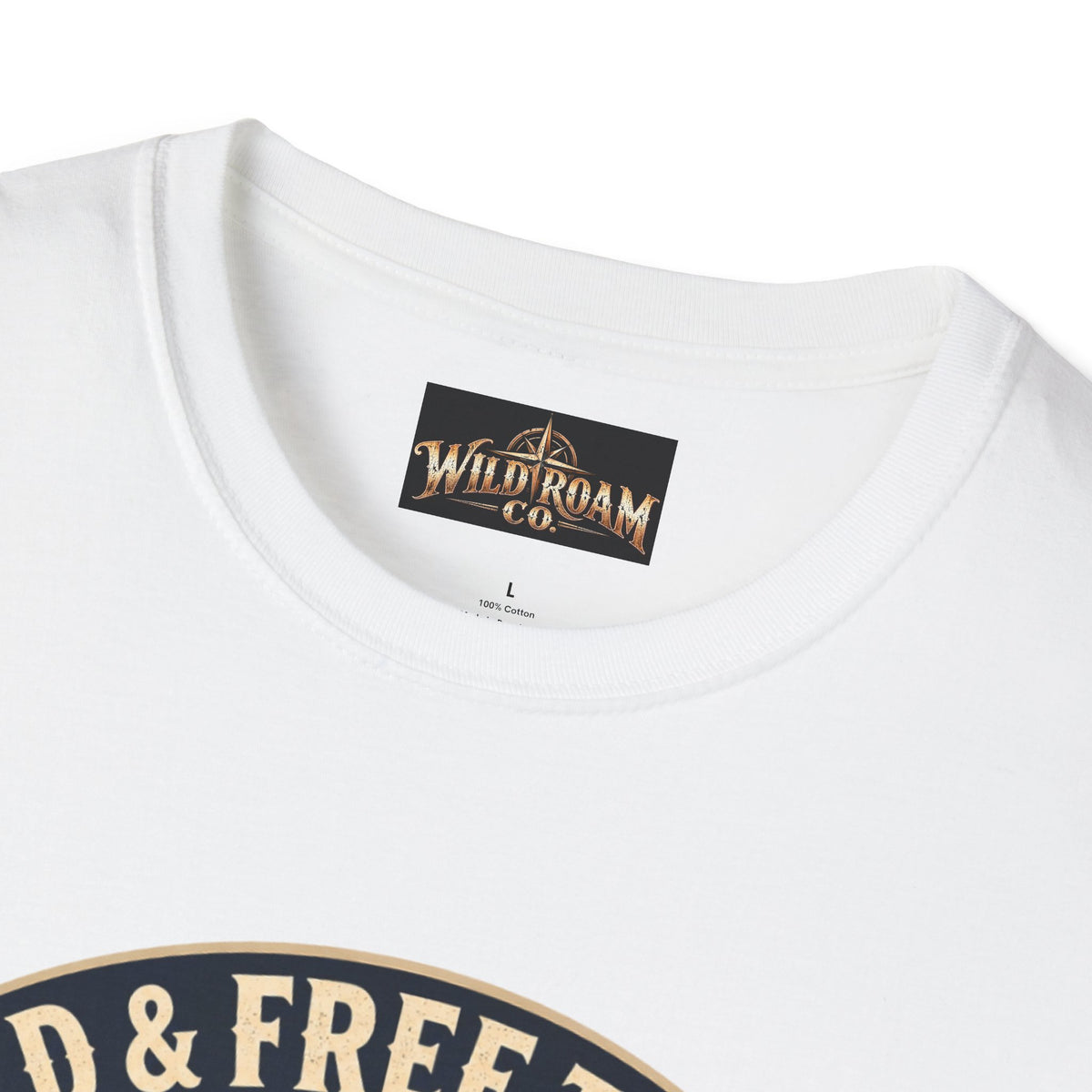 Camping T-Shirt — "Wild & Free to Roam" Mountain Campfire Graphic