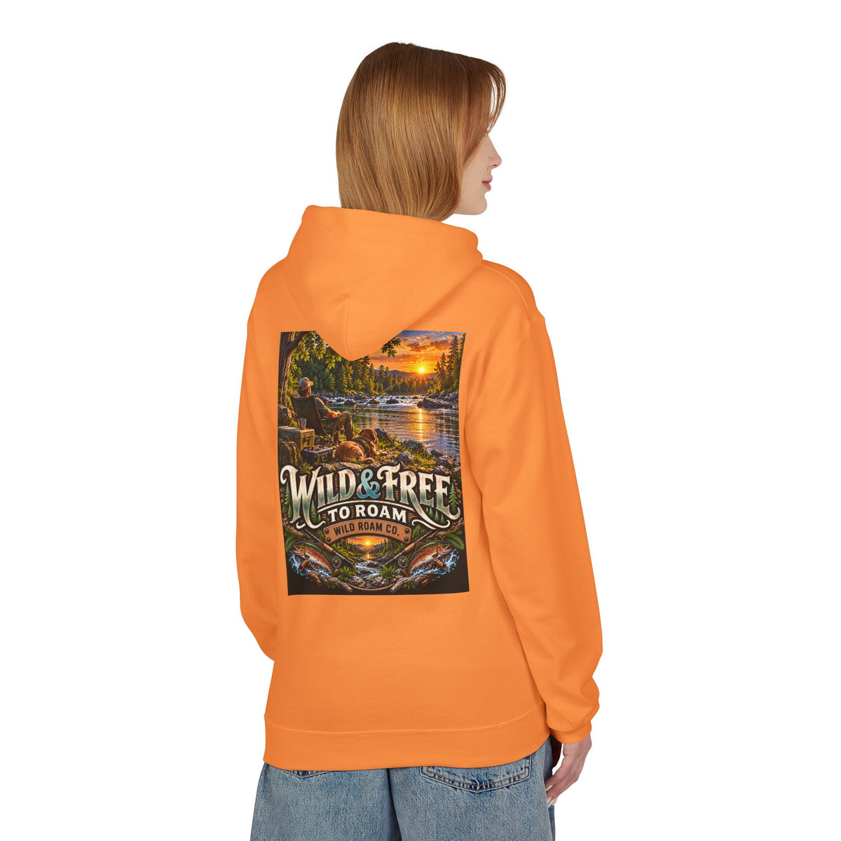 Wild Roam Co Hoodie--Bank Fishing Sunset