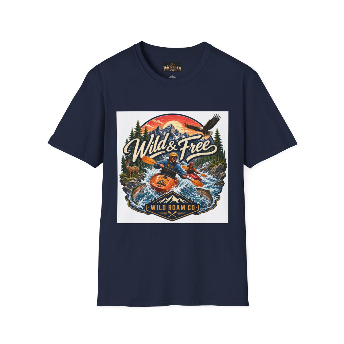 Wild & Free Kayak T-Shirt — Outdoor Adventure Graphic Tee