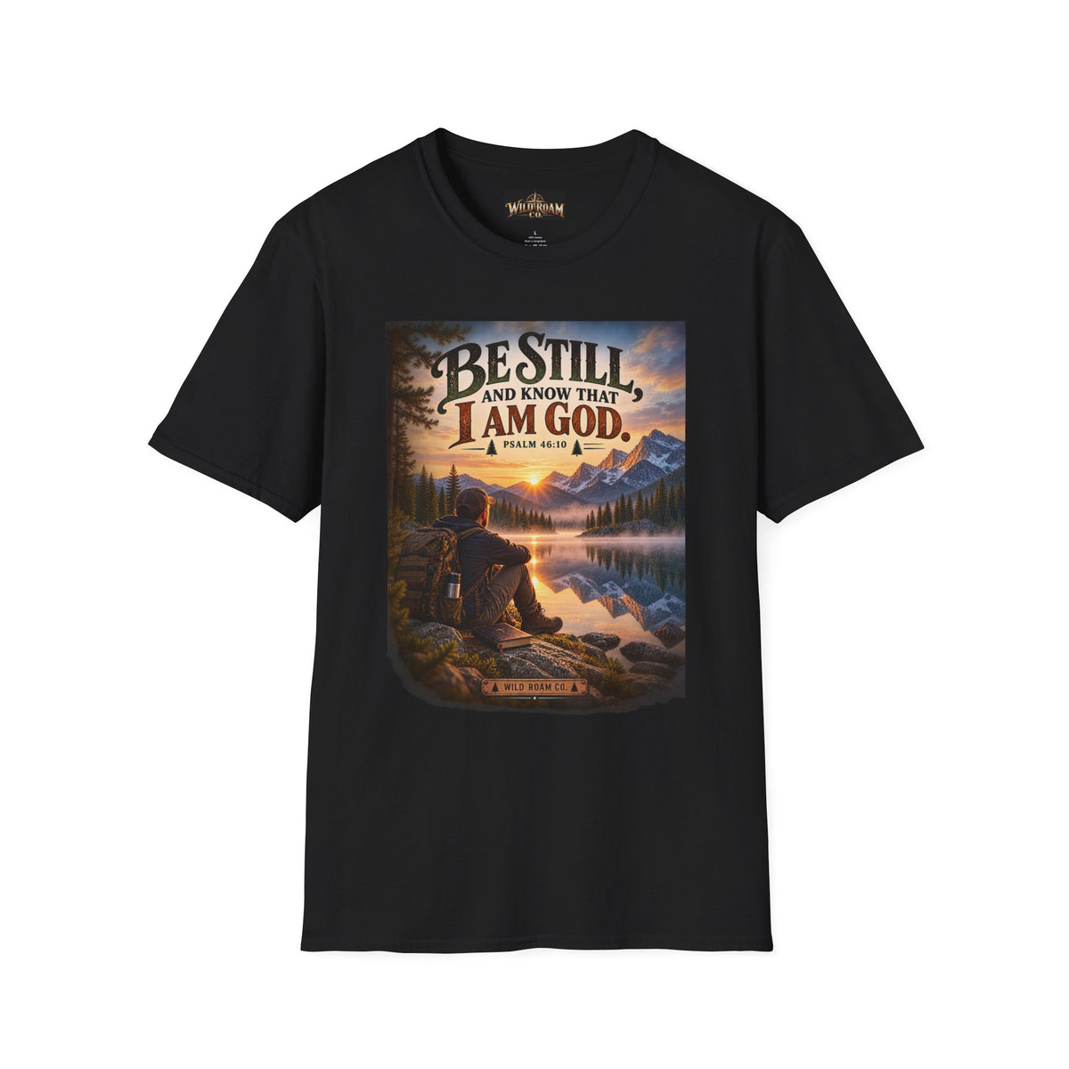 Men's Christian Mountain T‑Shirt – "Be Still and Know That I Am God" Inspirational Faith Tee