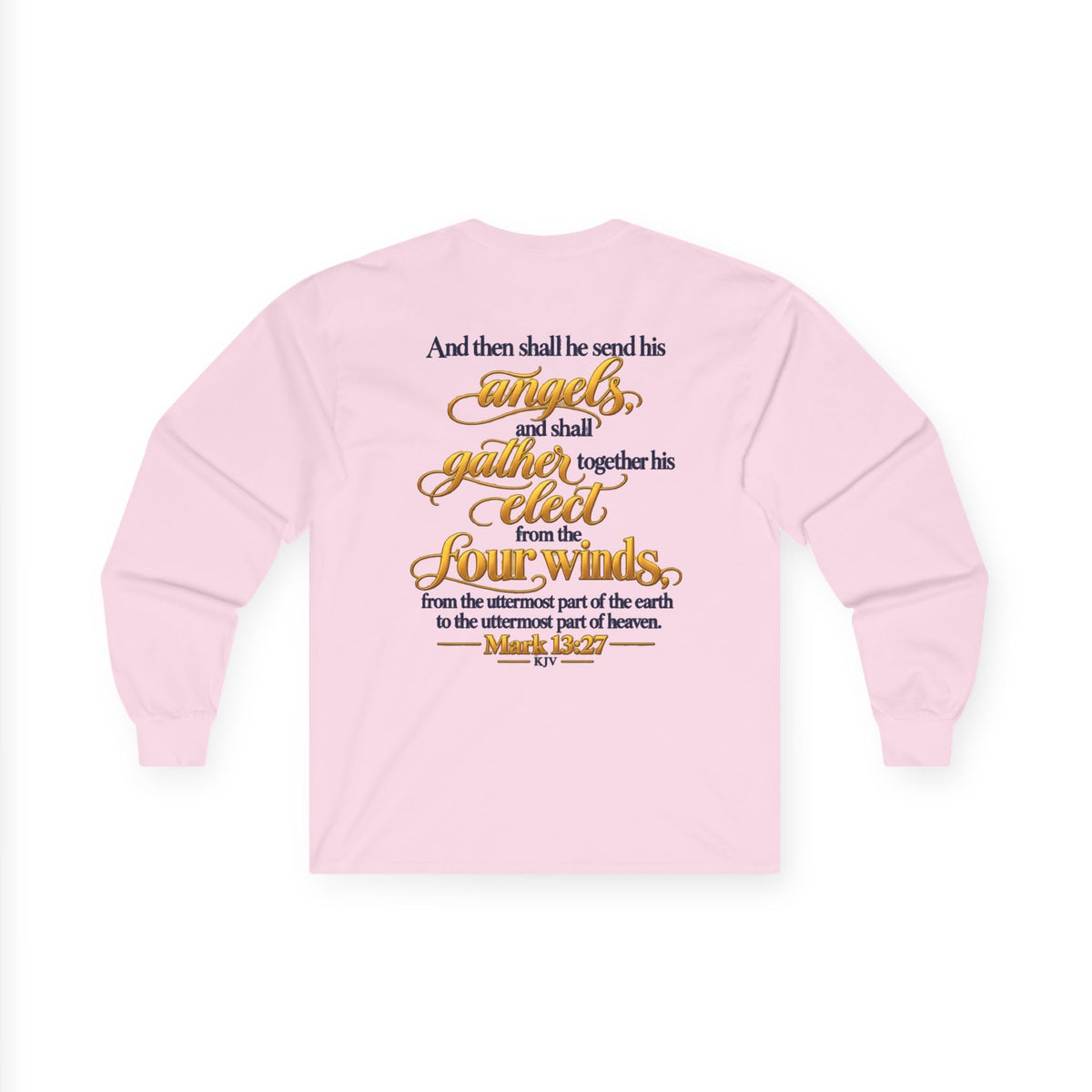 Unisex Long Sleeve Tee — 'Wild & Roam Co.' Faith Logo Graphic with 'Angels Gather' Inspirational Back Quote