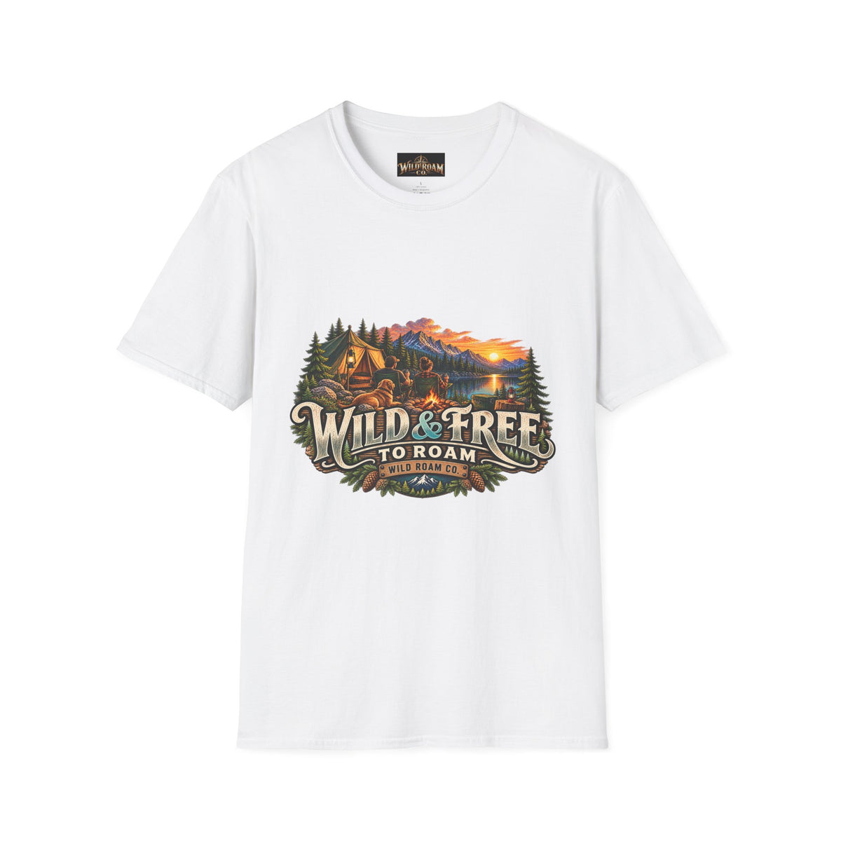 Wild & Free Camping T-Shirt — "Wild & Free to Roam" Outdoor Adventure Tee