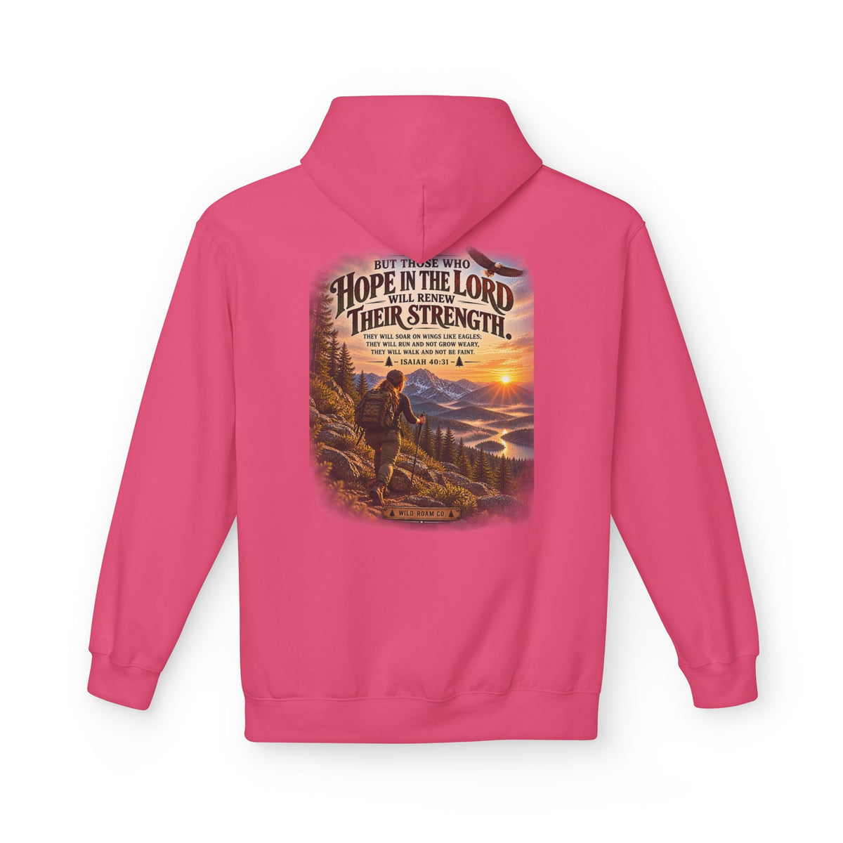 Women's Hope in the Lord Hiking Hoodie — Inspirational Christian Mountain Sunset Pullover