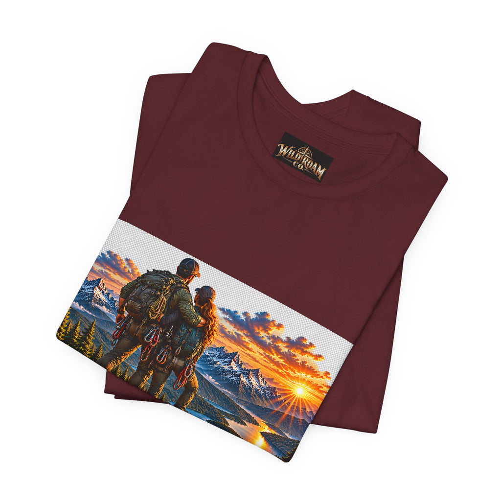 Couple Peak View T-Shirt - Wild Roam Co. Scenic Sunset Hiking Tee