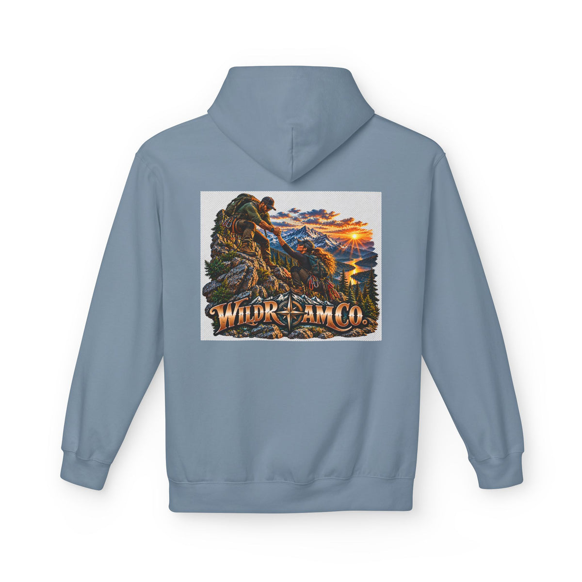 Wild Roam Co. Couple Vintage Mountain Climb Graphic Hoodie