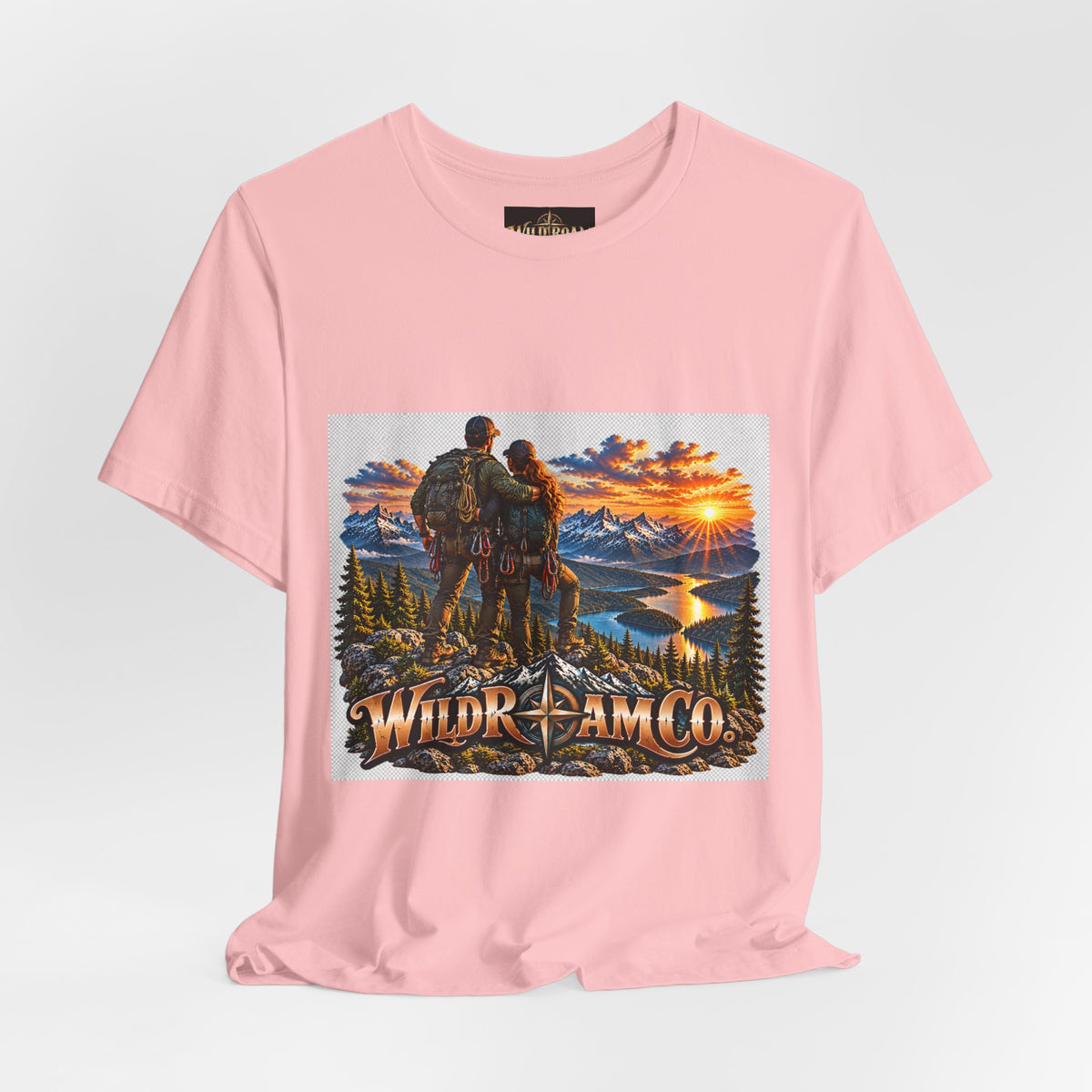 Couple Peak View T-Shirt - Wild Roam Co. Scenic Sunset Hiking Tee