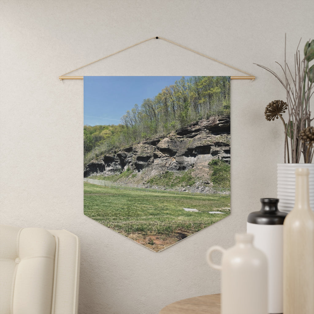 Scenic Rock Cliff Pennant Banner – Nature Landscape Wall Hanging