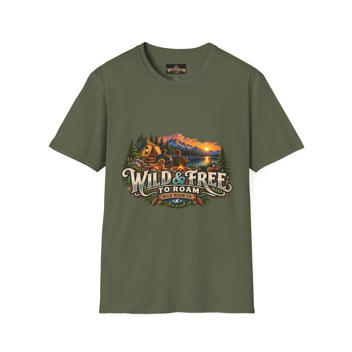 Wild & Free Camping T-Shirt — "Wild & Free to Roam" Outdoor Adventure Tee