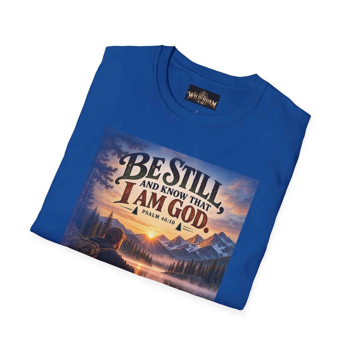 Men's Christian Mountain T‑Shirt – "Be Still and Know That I Am God" Inspirational Faith Tee