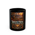Wild & Free to Roam Black Mug —Bow Adventure Coffee Cup (11oz/15oz)