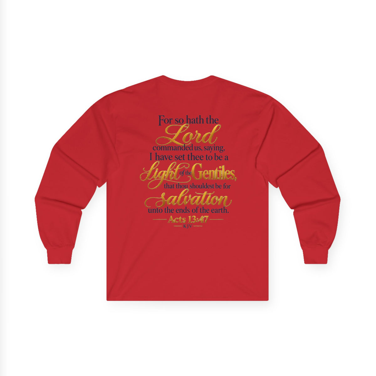 Long Sleeve Tee - "Wild + Roam Co." Faith Logo Sunset Graphic with Acts 13:47 Scripture Back