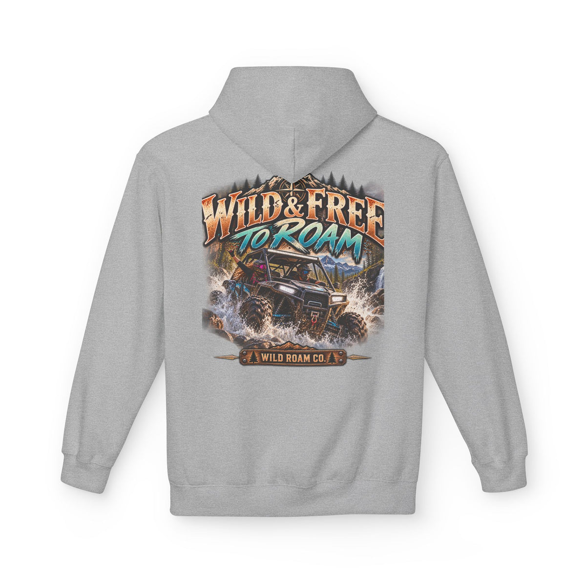 Wild Roam Co. Hoodie — Vintage Outdoor Compass Sunset Pullover