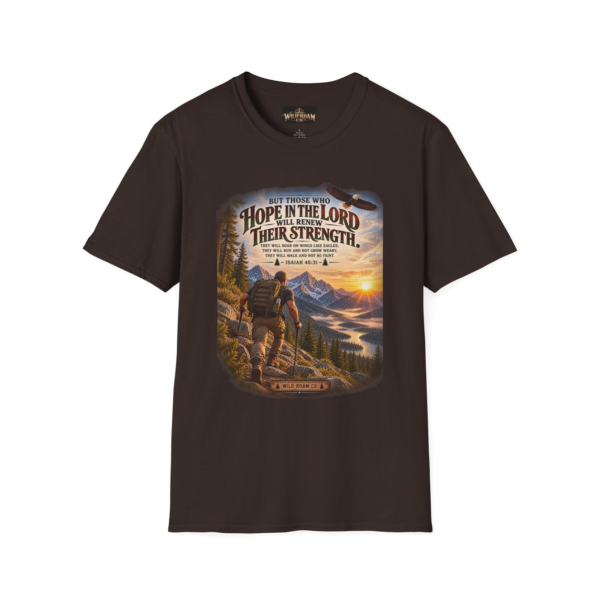 Men's Christian Hiking T-Shirt — "Those Who Hope in the Lord Will Renew Their Strength" Inspirational Faith Tee