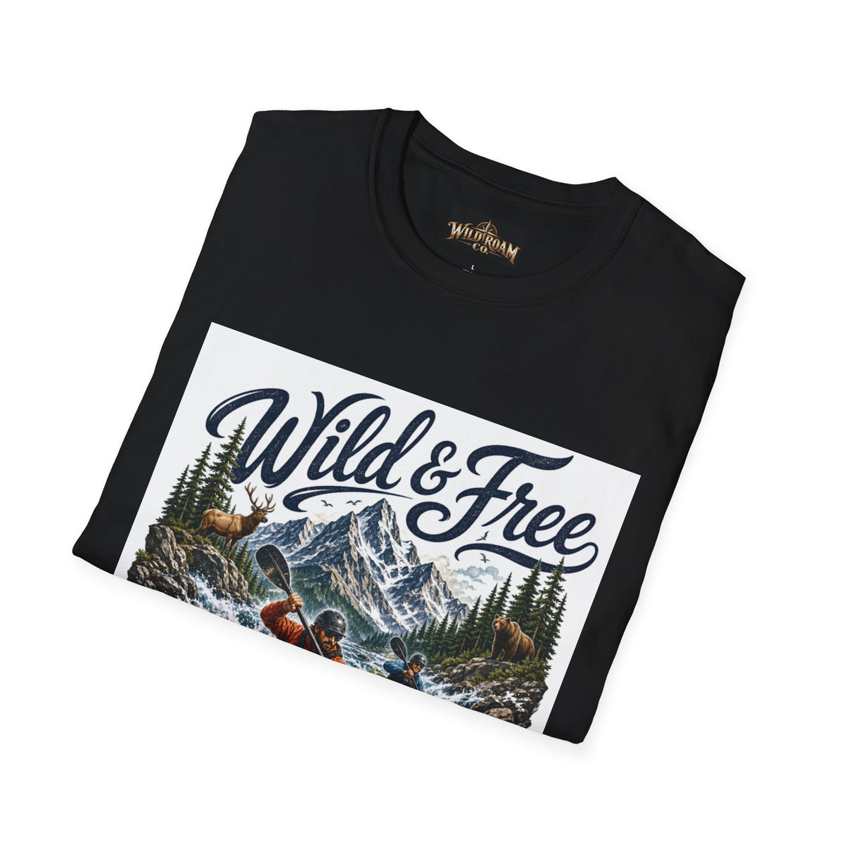 Wild & Free Kayaking T-Shirt — Mountain River Adventure Tee