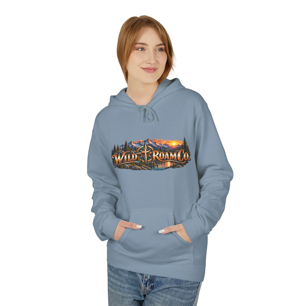 Men's Hope in the Lord Hiking Hoodie — Wild Roam Co. Sunset Mountain Faith Pullover