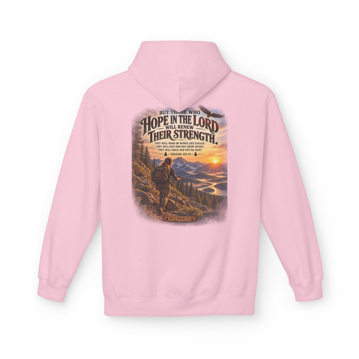 Women's Hope in the Lord Hiking Hoodie — Inspirational Christian Mountain Sunset Pullover