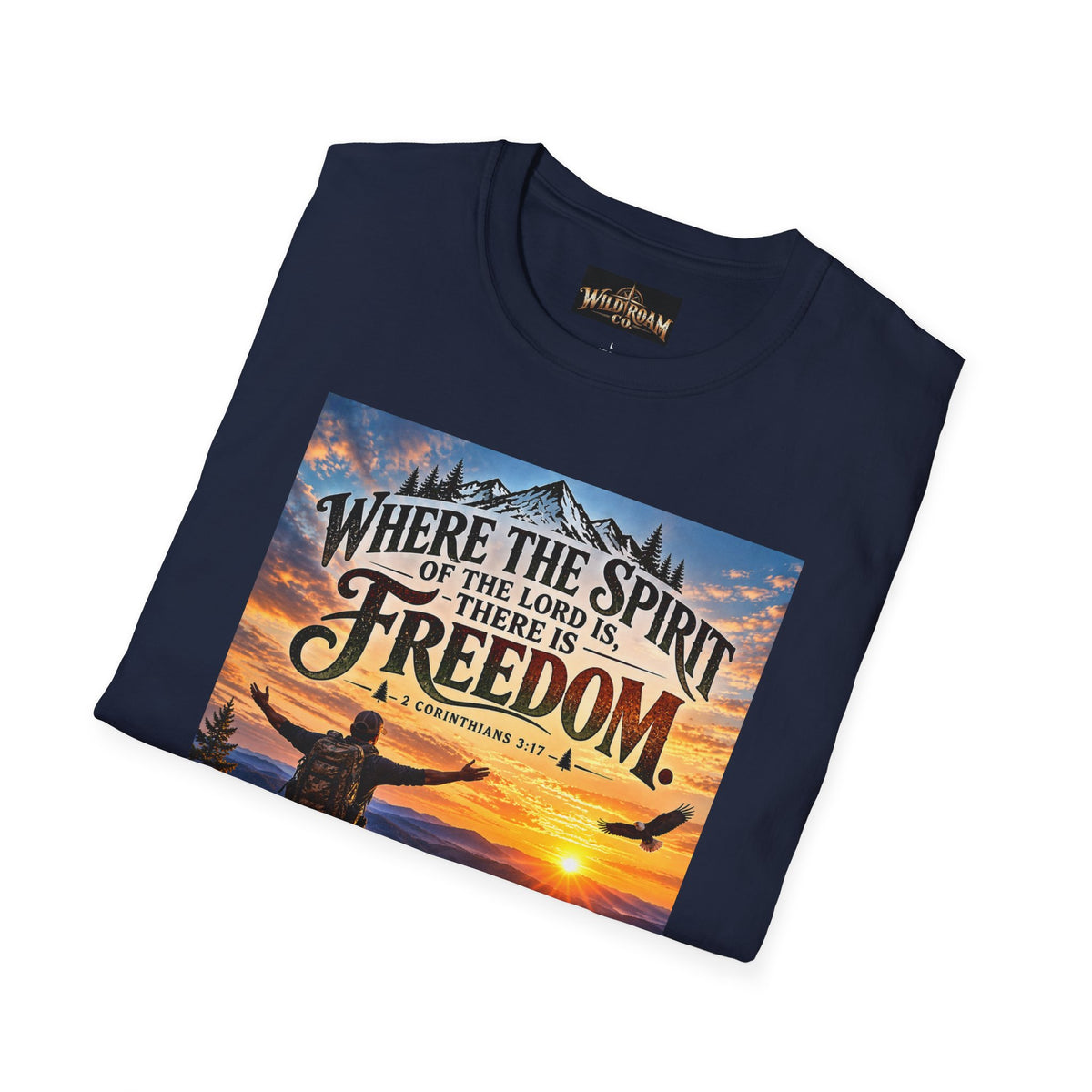 Men's Freedom Sunrise Christian T-Shirt – "Where the Spirit of the Lord is, there is Freedom"
