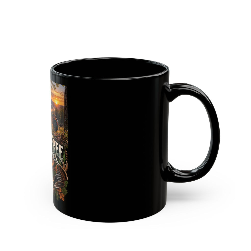 Wild & Free To Roam Black Mug-Turkey Coffee Cup for Outdoor Lovers