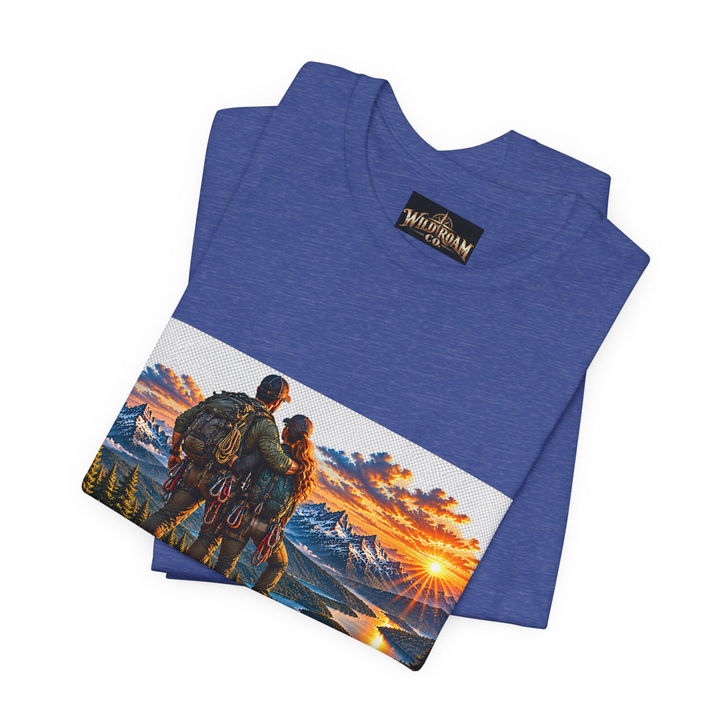 Couple Peak View T-Shirt - Wild Roam Co. Scenic Sunset Hiking Tee