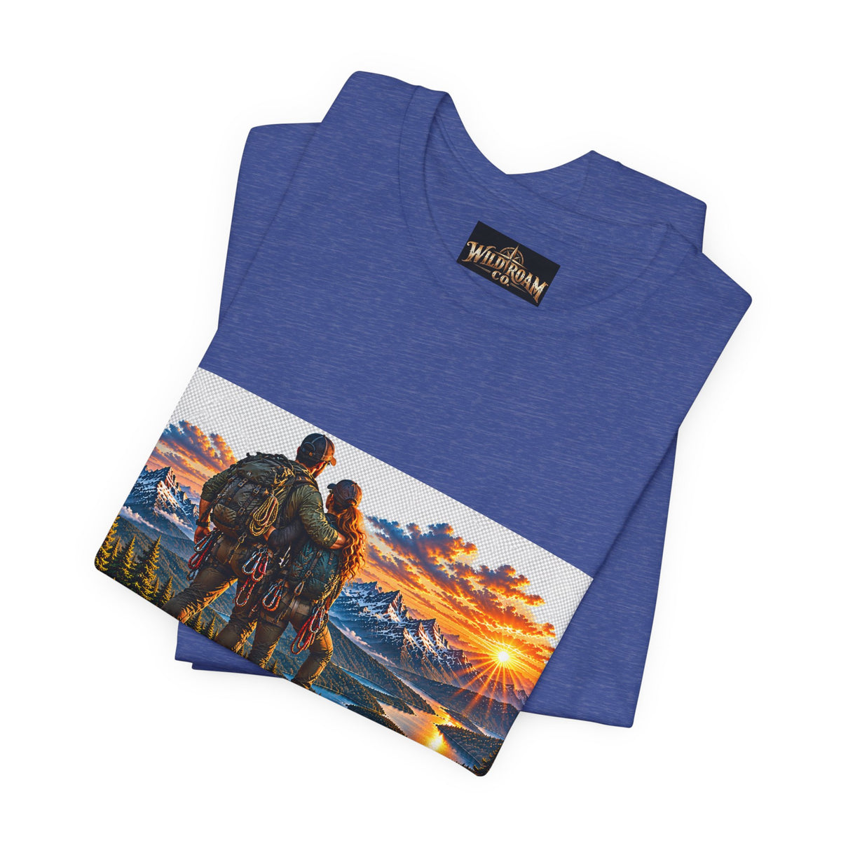 Couple Peak View T-Shirt - Wild Roam Co. Scenic Sunset Hiking Tee