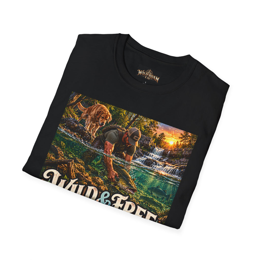 Wild & Free To Roam T-Shirt — Outdoor Fishing Adventure Graphic Tee