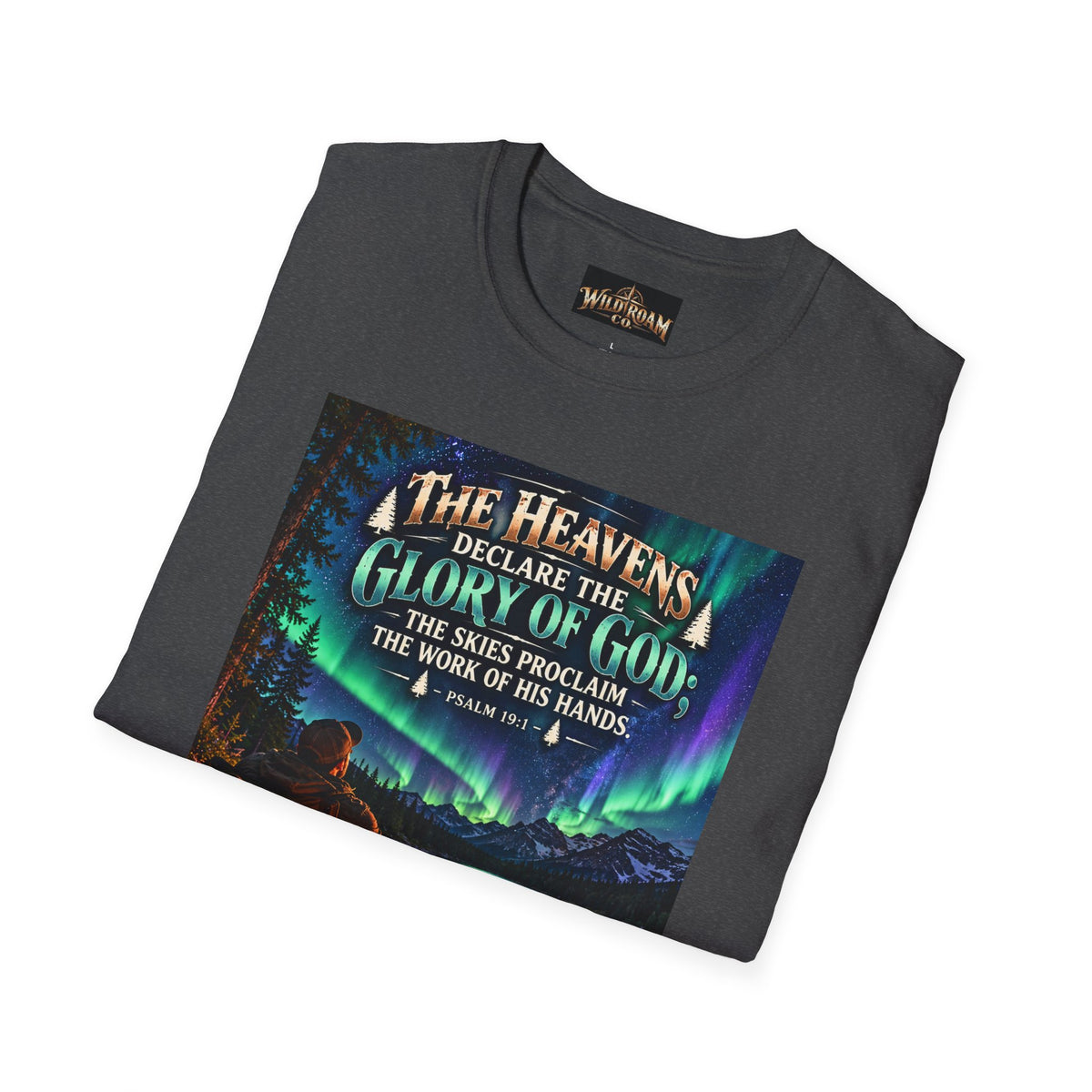 Men's Christian Campfire T-Shirt — "The Heavens Declare the Glory of God" Scenic Faith Tee