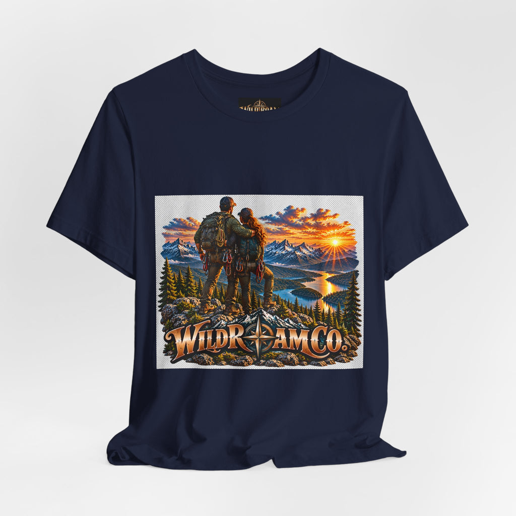 Couple Peak View T-Shirt - Wild Roam Co. Scenic Sunset Hiking Tee