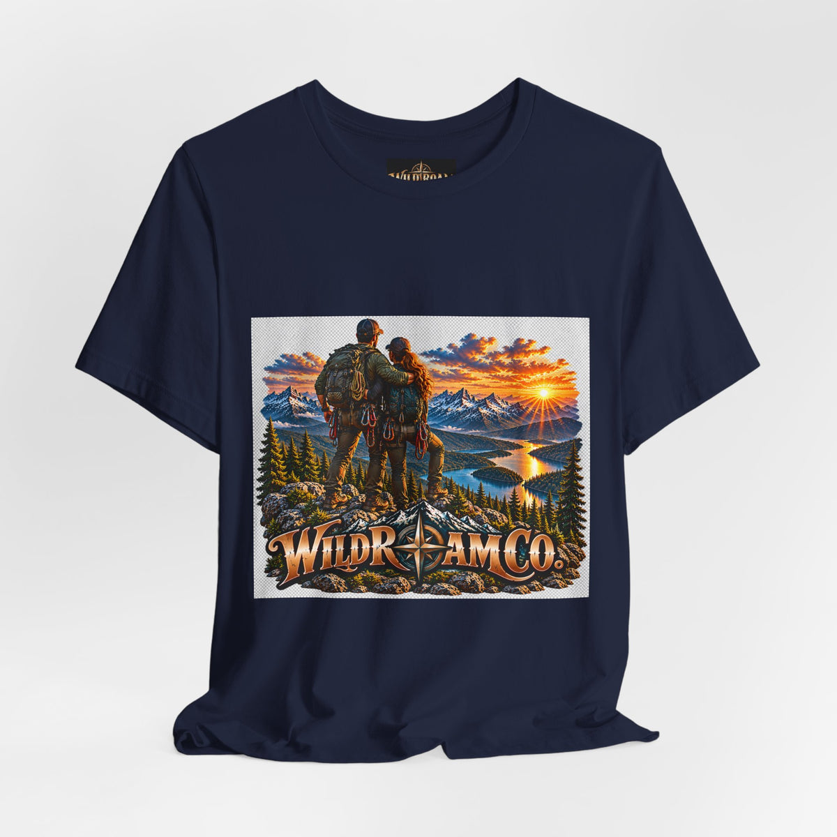 Couple Peak View T-Shirt - Wild Roam Co. Scenic Sunset Hiking Tee