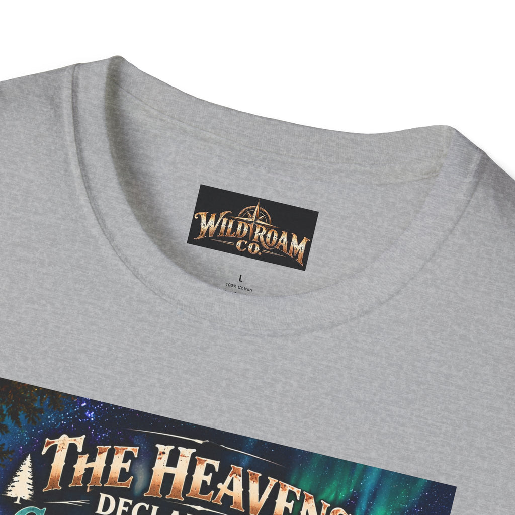 Men's Christian Campfire T-Shirt — "The Heavens Declare the Glory of God" Scenic Faith Tee