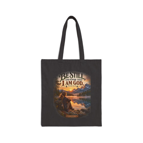 Be Still Scenic Prayer Tote - 'Be Still and Know That I Am God' Canvas Bag