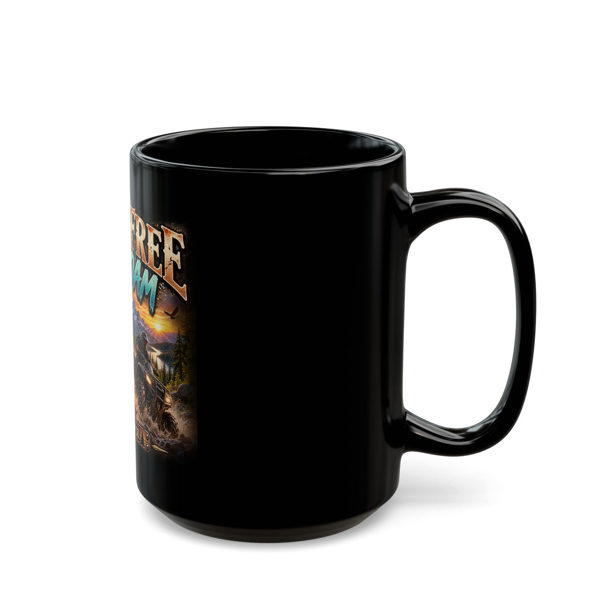 Wild & Free To Roam Black Mug — ATV Adventure Coffee Cup (11oz/15oz)
