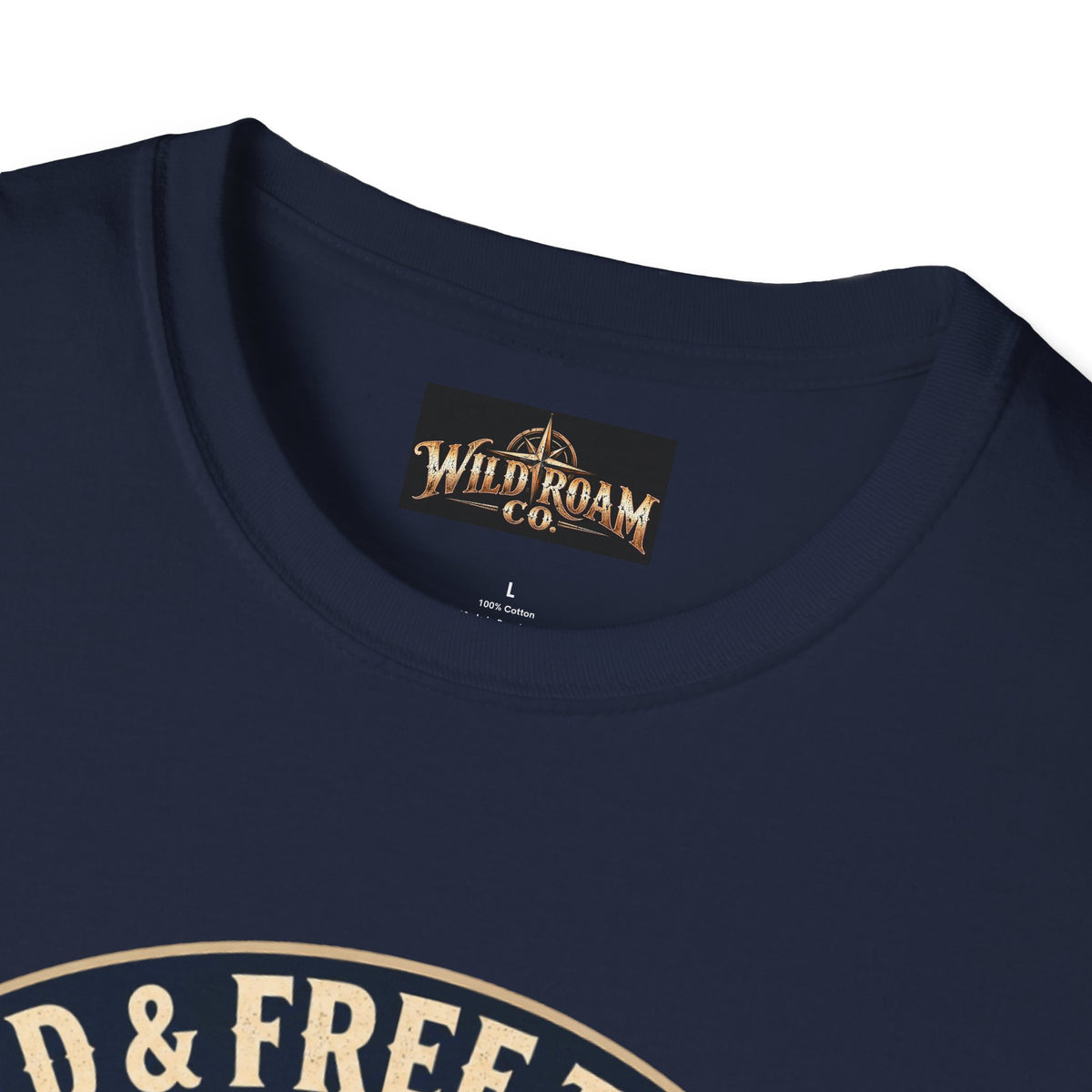 Camping T-Shirt — "Wild & Free to Roam" Mountain Campfire Graphic